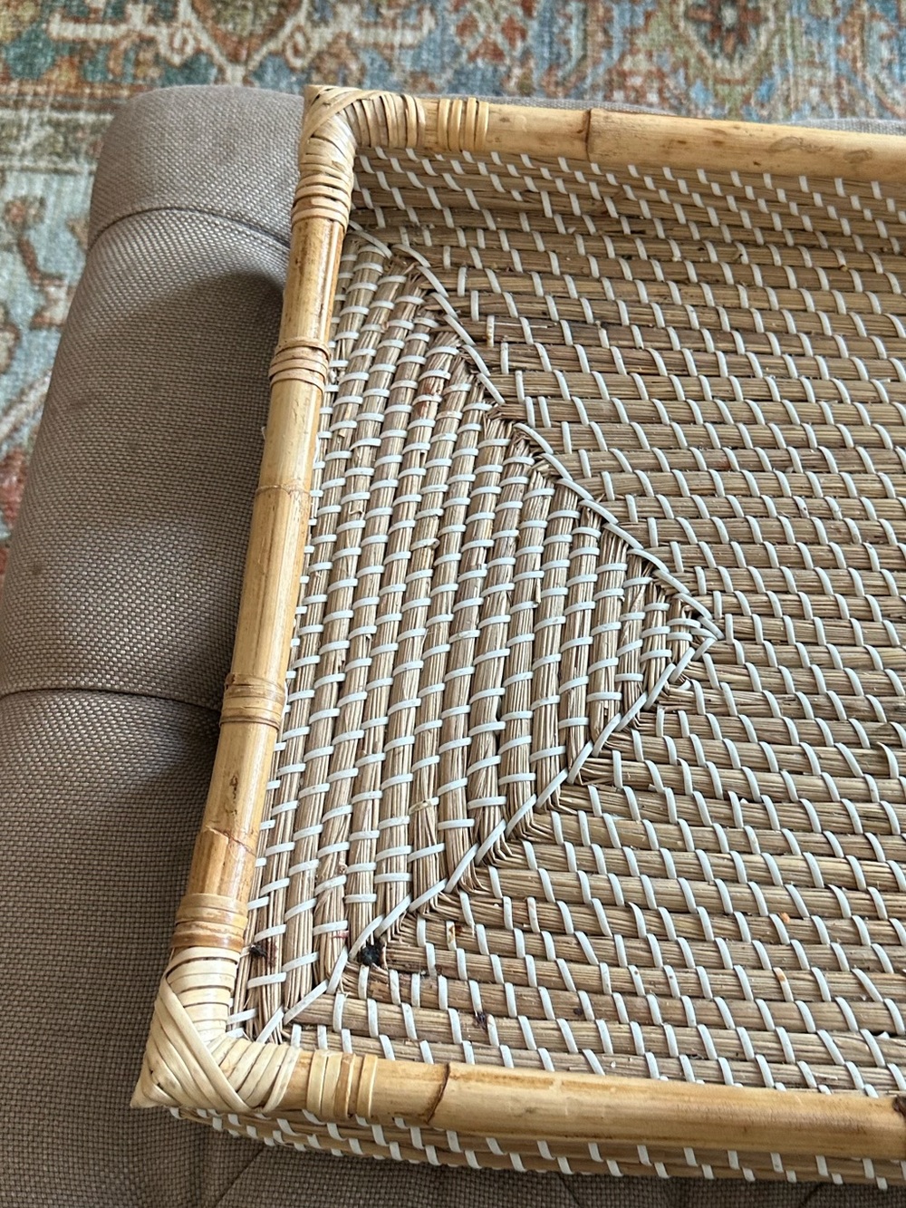 Bamboo Hand Woven Rattan Rectangular Tray - Picture 13 of 13
